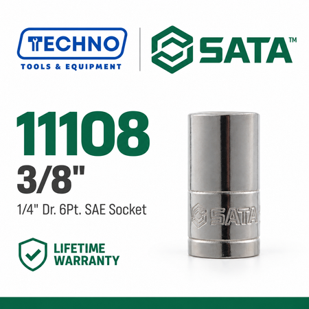 Shop SATA 1/4" Dr. 6-Point SAE Sockets, 5/32" to 1/2": precision hex sockets for hand-ratchet use. Durable steel construction, lifetime warranty.