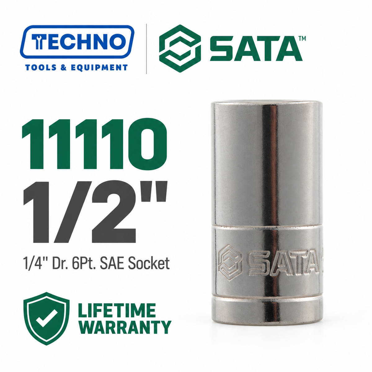 Shop SATA 1/4" Dr. 6-Point SAE Sockets, 5/32" to 1/2": precision hex sockets for hand-ratchet use. Durable steel construction, lifetime warranty.