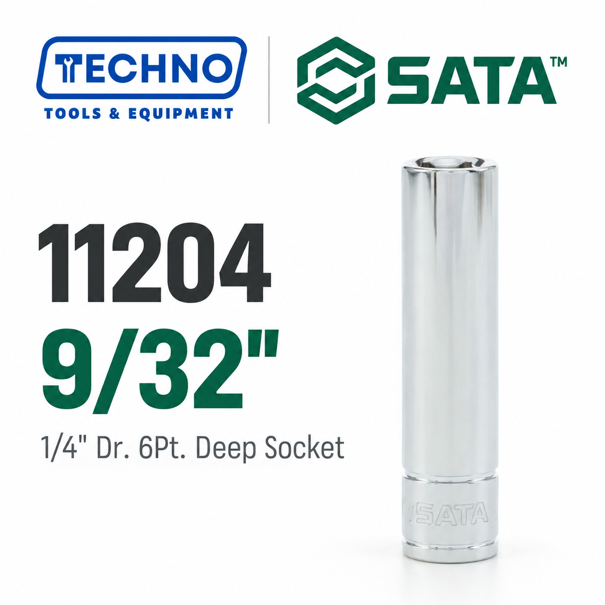 Shop SATA 1/4" Dr. 6-Point Deep Sockets, 3/16" to 1/2": extended reach for recessed fasteners. Durable steel, lifetime warranty, hand-tool use only.