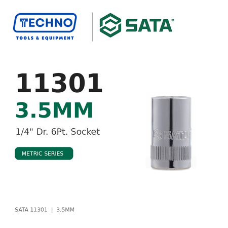 Shop SATA 1/4" Dr. 6-Point Metric Sockets, 3.5mm to 14mm: precision hex sockets for hand-ratchet use. Durable steel, lifetime warranty.
