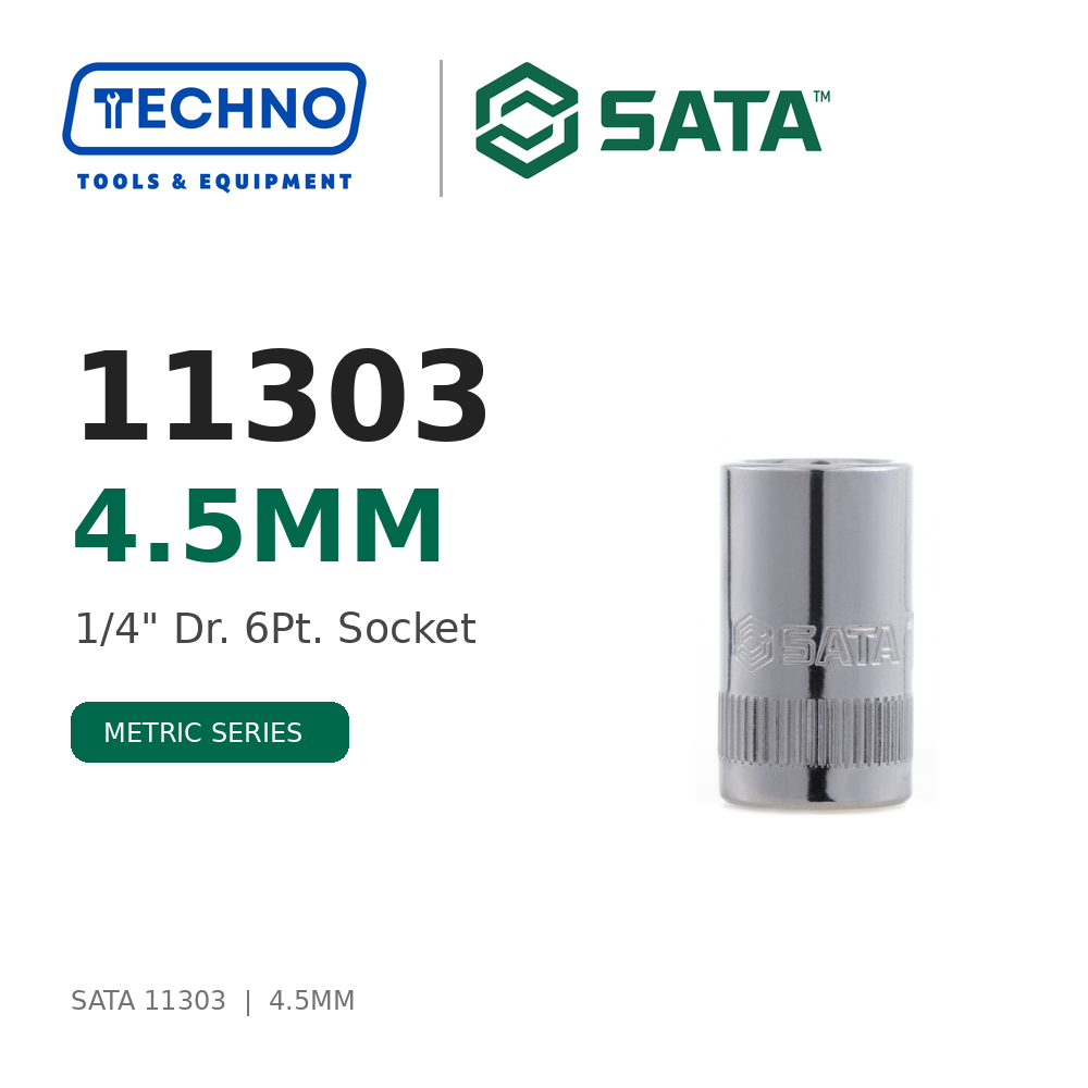 Shop SATA 1/4" Dr. 6-Point Metric Sockets, 3.5mm to 14mm: precision hex sockets for hand-ratchet use. Durable steel, lifetime warranty.
