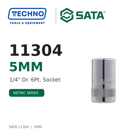 Shop SATA 1/4" Dr. 6-Point Metric Sockets, 3.5mm to 14mm: precision hex sockets for hand-ratchet use. Durable steel, lifetime warranty.