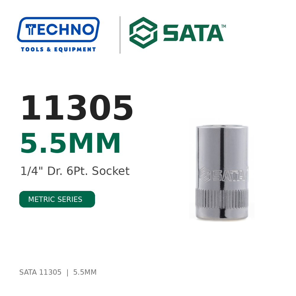 Shop SATA 1/4" Dr. 6-Point Metric Sockets, 3.5mm to 14mm: precision hex sockets for hand-ratchet use. Durable steel, lifetime warranty.