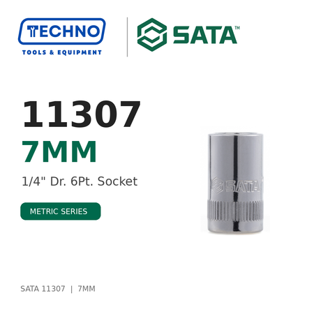 Shop SATA 1/4" Dr. 6-Point Metric Sockets, 3.5mm to 14mm: precision hex sockets for hand-ratchet use. Durable steel, lifetime warranty.