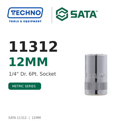 Shop SATA 1/4" Dr. 6-Point Metric Sockets, 3.5mm to 14mm: precision hex sockets for hand-ratchet use. Durable steel, lifetime warranty.