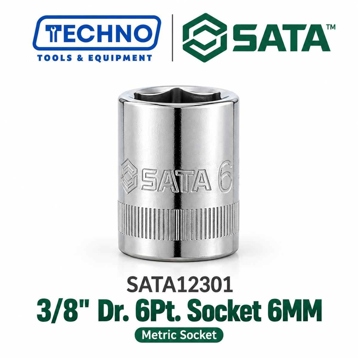 Shop SATA12301-12318 3/8" Dr. 6-point metric sockets, sizes 6mm to 24mm. Durable, precision-machined, hand-tool use only. Lifetime warranty. 18 sizes.