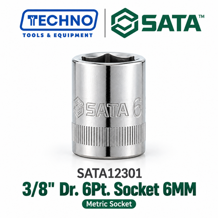 Shop SATA12301-12318 3/8" Dr. 6-point metric sockets, sizes 6mm to 24mm. Durable, precision-machined, hand-tool use only. Lifetime warranty. 18 sizes.