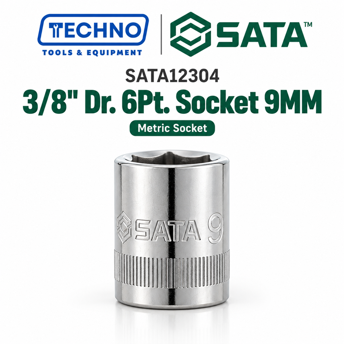 Shop SATA12301-12318 3/8" Dr. 6-point metric sockets, sizes 6mm to 24mm. Durable, precision-machined, hand-tool use only. Lifetime warranty. 18 sizes.