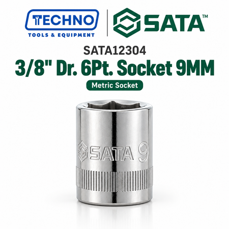 Shop SATA12301-12318 3/8" Dr. 6-point metric sockets, sizes 6mm to 24mm. Durable, precision-machined, hand-tool use only. Lifetime warranty. 18 sizes.