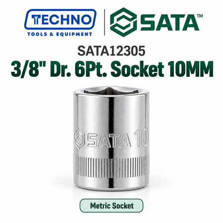 Shop SATA12301-12318 3/8" Dr. 6-point metric sockets, sizes 6mm to 24mm. Durable, precision-machined, hand-tool use only. Lifetime warranty. 18 sizes.