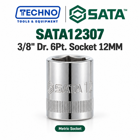 Shop SATA12301-12318 3/8" Dr. 6-point metric sockets, sizes 6mm to 24mm. Durable, precision-machined, hand-tool use only. Lifetime warranty. 18 sizes.