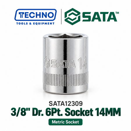 Shop SATA12301-12318 3/8" Dr. 6-point metric sockets, sizes 6mm to 24mm. Durable, precision-machined, hand-tool use only. Lifetime warranty. 18 sizes.