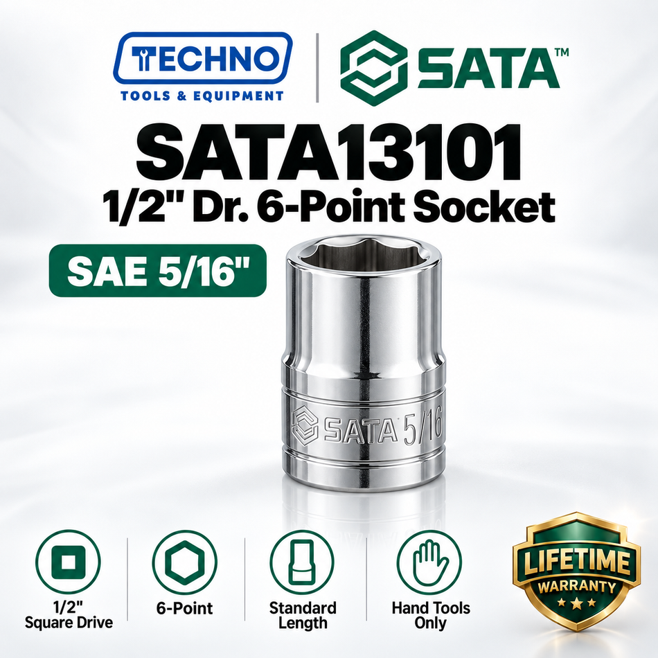 Shop SATA13101-13115 1/2" drive 6-point SAE sockets, 5/16" to 1-1/4". Choose your size. Hand-tool use. Lifetime warranty.
