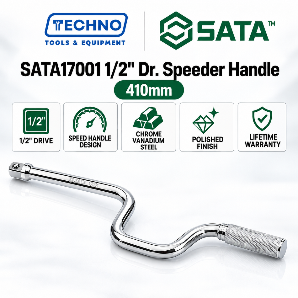 Shop SATA17001 1/2" Dr. speeder handle (speed handle), 410mm. Spin sockets and fasteners fast. Lifetime warranty. Buy online.