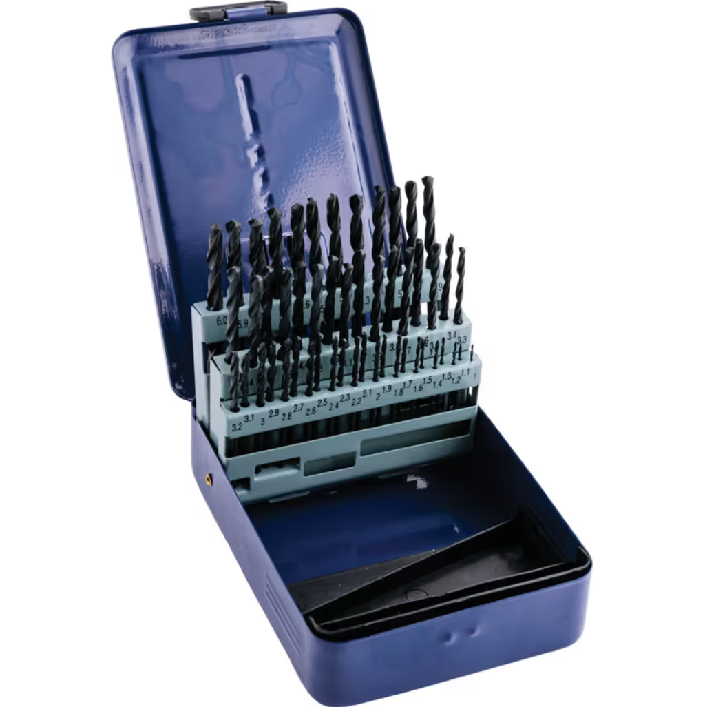 Senator Jobber Drill Set 51 pieces, 1mm to 6mm x 0.10mm, Rolled Forged, Metric, High Speed Steel | SEN0259060K SENATOR