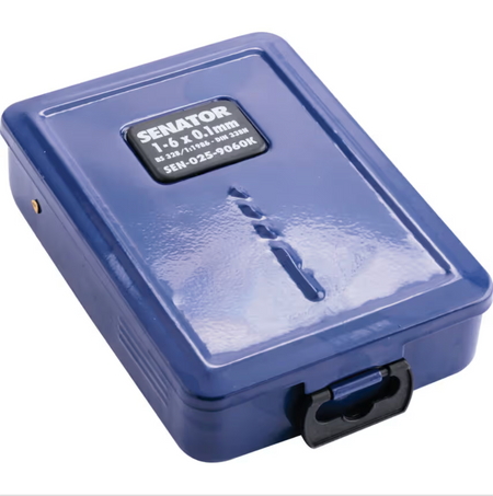 Senator Jobber Drill Set 51 pieces, 1mm to 6mm x 0.10mm, Rolled Forged, Metric, High Speed Steel | SEN0259060K SENATOR