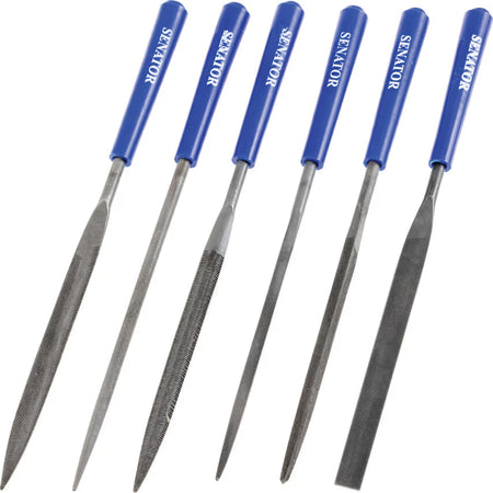 Senator 16cm Cut 2 Assorted Needle File Set (6 pcs) Precision Files SENATOR