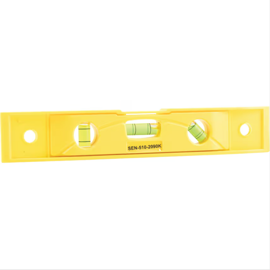 Shop the Senator SEN5102090K 230mm/9"  Magnetic Boat Level. High-visibility yellow, 3 vials (Horizontal/Vertical/45°), and impact-resistant plastic body.