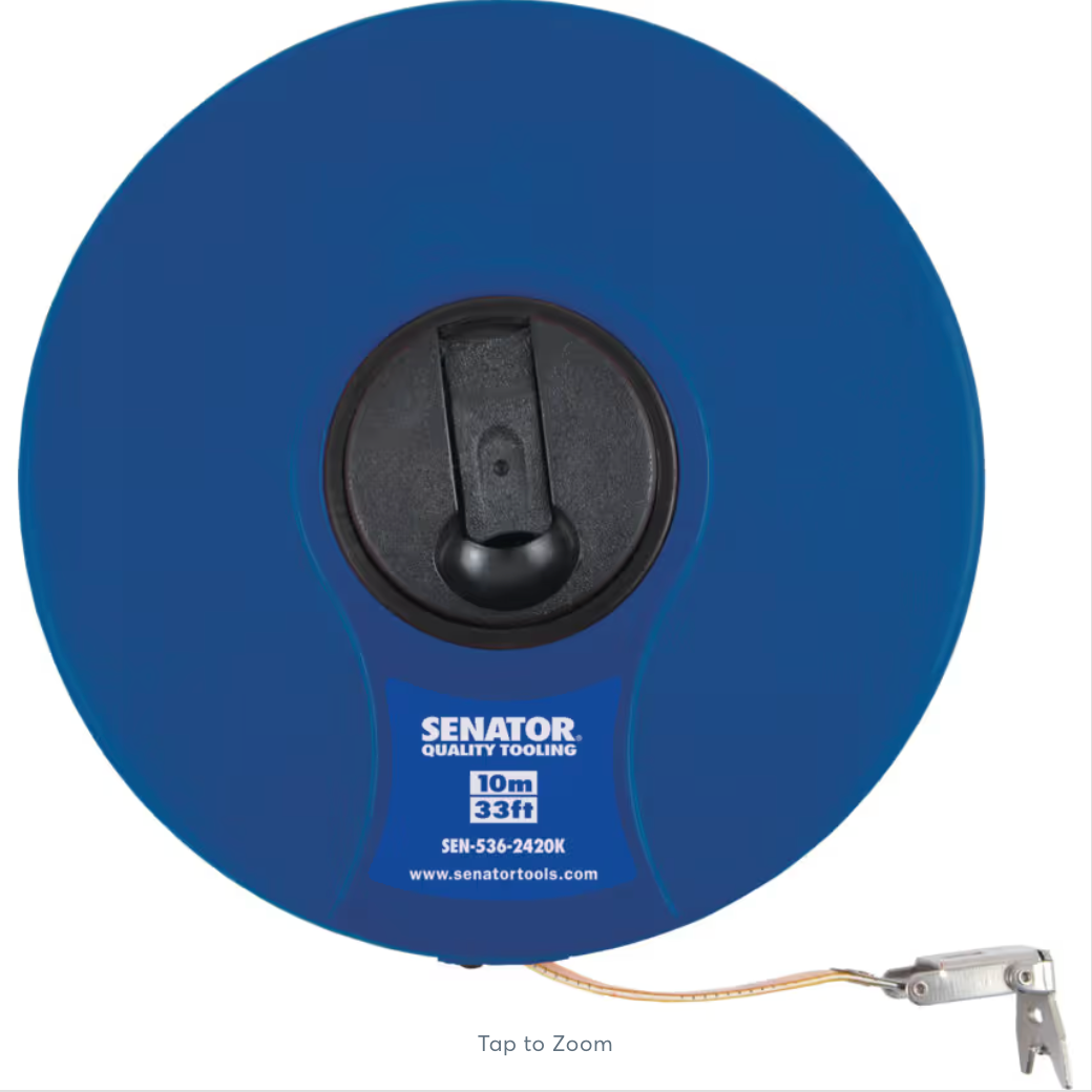 Senator 10m/33ft Surveyor’s Tape Measure | Waterproof Fiberglass Blade SEN5362420K SENATOR