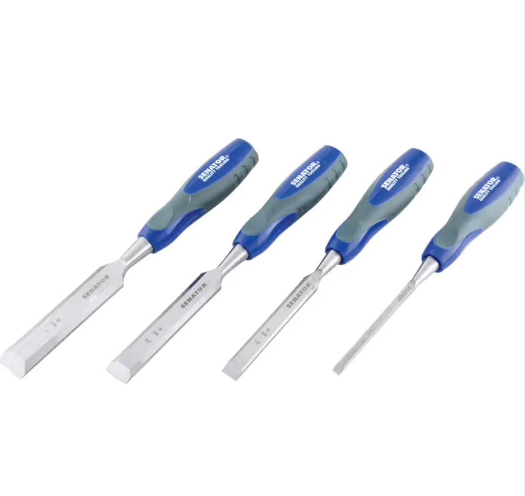 Senator 4-Pc Wood Chisel Set 6-25mm | Chrome Vanadium Bevel Edge with Bag SEN5972970K SENATOR
