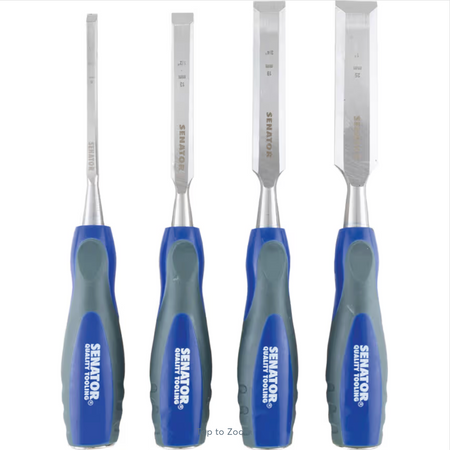 Senator 4-Pc Wood Chisel Set 6-25mm | Chrome Vanadium Bevel Edge with Bag SEN5972970K SENATOR