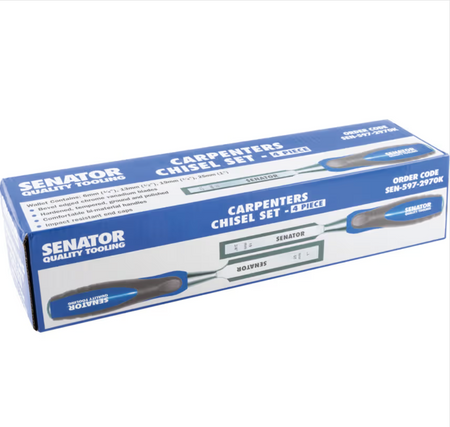 Senator 4-Pc Wood Chisel Set 6-25mm | Chrome Vanadium Bevel Edge with Bag SEN5972970K SENATOR