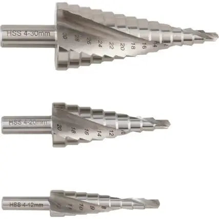 Sherwood 4-30mm HSS Sheet Metal Step Drill Set (3pcs) SHERWOOD