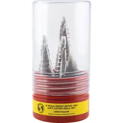 Sherwood 4-30mm HSS Sheet Metal Step Drill Set (3pcs) SHERWOOD
