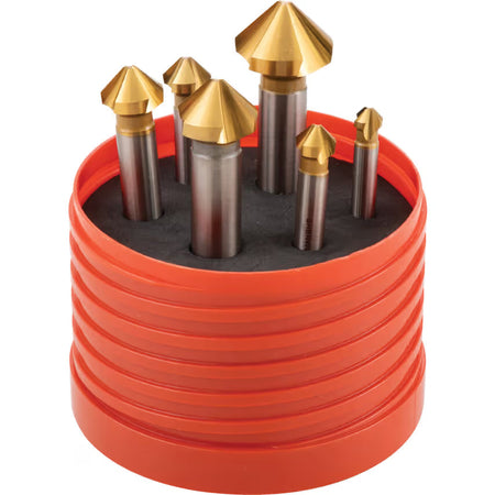 Sherwood 6-20mm 90° HSS Cobalt TiN Single-Sided Countersink Set SHERWOOD