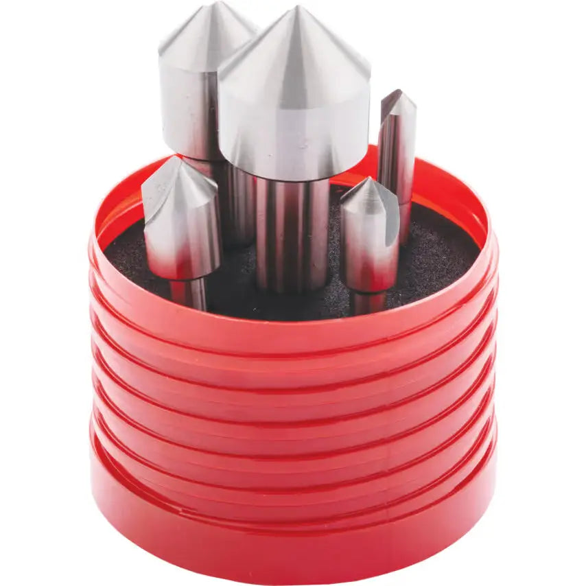 Sherwood 5Pc 90° HSS Single Flute Countersink Set SHR0209250K Kit SHERWOOD