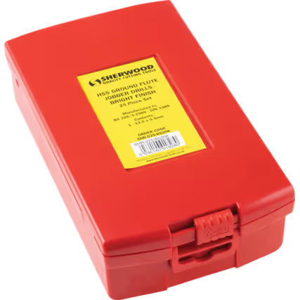 SHERWOOD SHR0258520K SET OF 25 HSS BRIGHT DRILLS 1–13.00mm x 0.5mm SHERWOOD