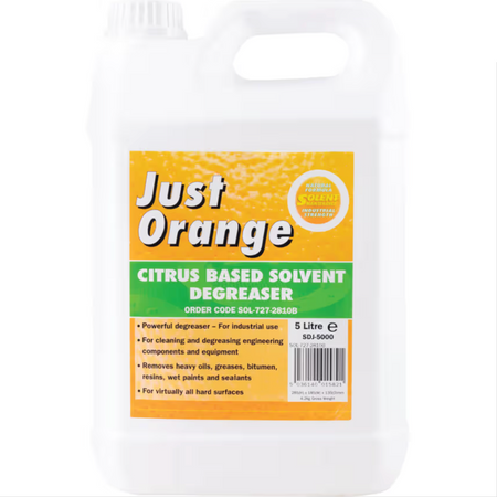Solent Maintenance Just Orange Citrus Solvent Degreaser 5 Litre | Non-Toxic Engineering Degreaser Solent Maintenance
