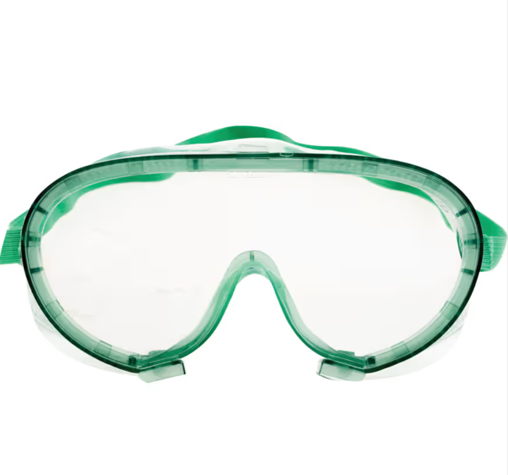 Front view of Sitesafe 1B Z87+ Safety Goggles - Green Frame - SSF9600500K SITESAFE