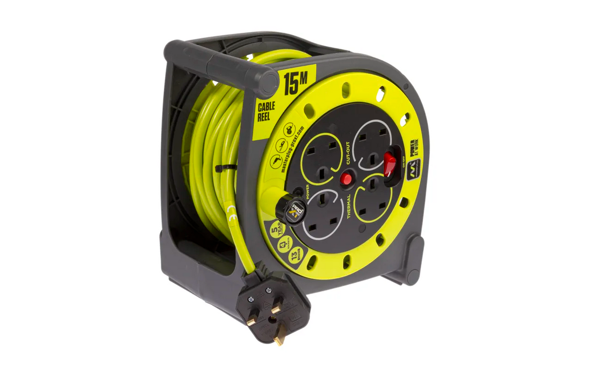 Masterplug Uk MasterPlug 15m 4 Socket Type G - British Cable Reel, 240 V (Extension ...