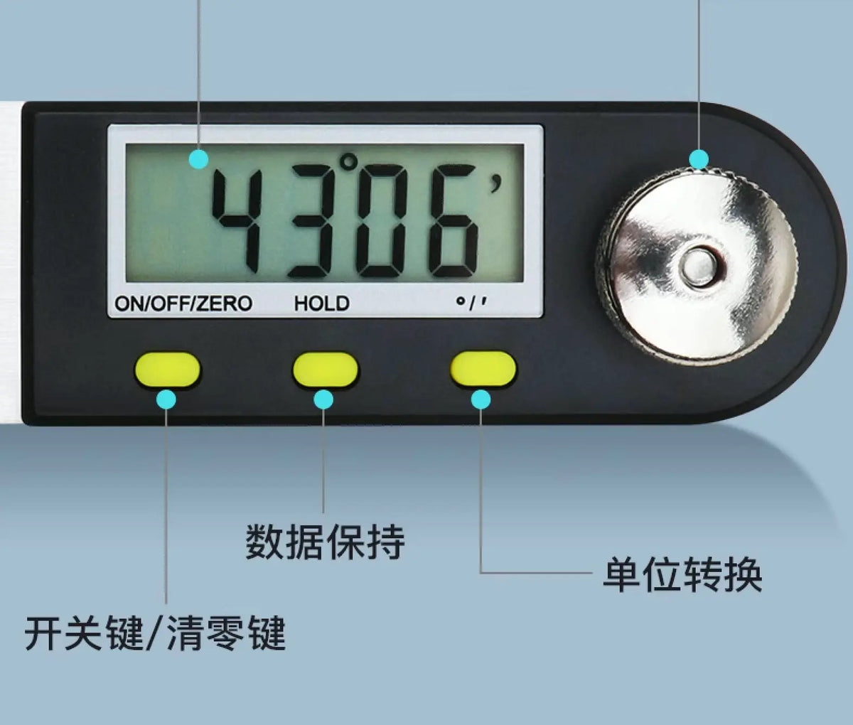 Digital Angle Ruler 5422 close up display footage