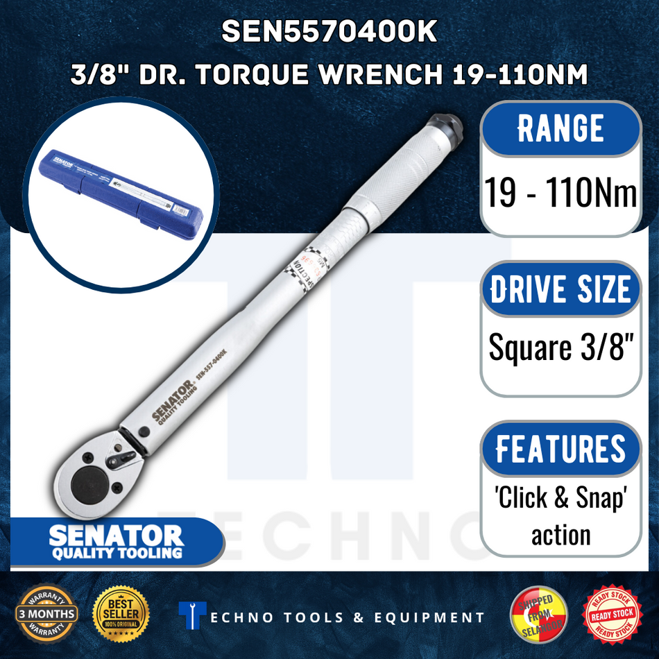 SENATOR 3/8" DR. TORQUE WRENCH 19-110Nm  SEN-557-0400K