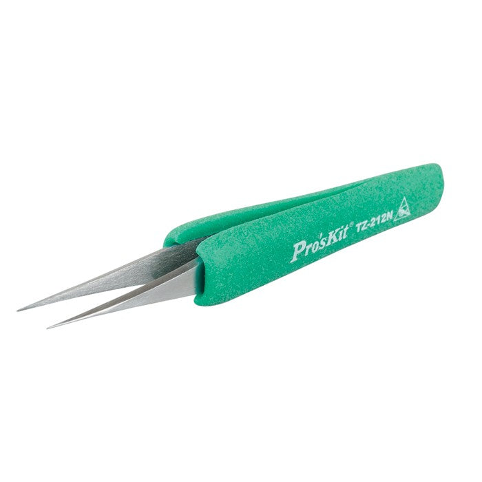 PRO'SKIT TZ-212N Ergo-Grip Tweezers (Extremely Fine And Sharp Tip) 129mm