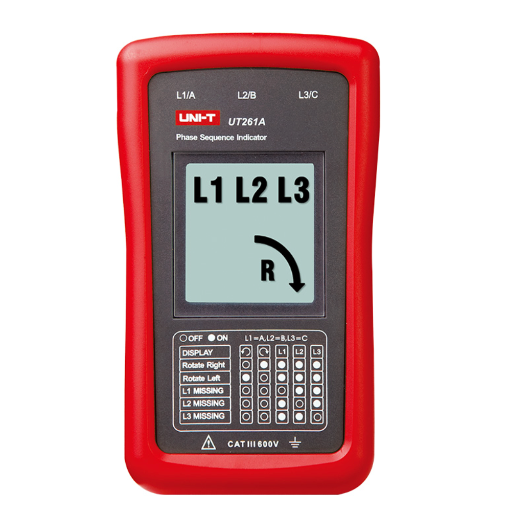 Uni-T 261A Phase Sequence Indicator – 40V-690V 3-Phase Rotation & Missing Phase Tester (UT261A) UNI-T