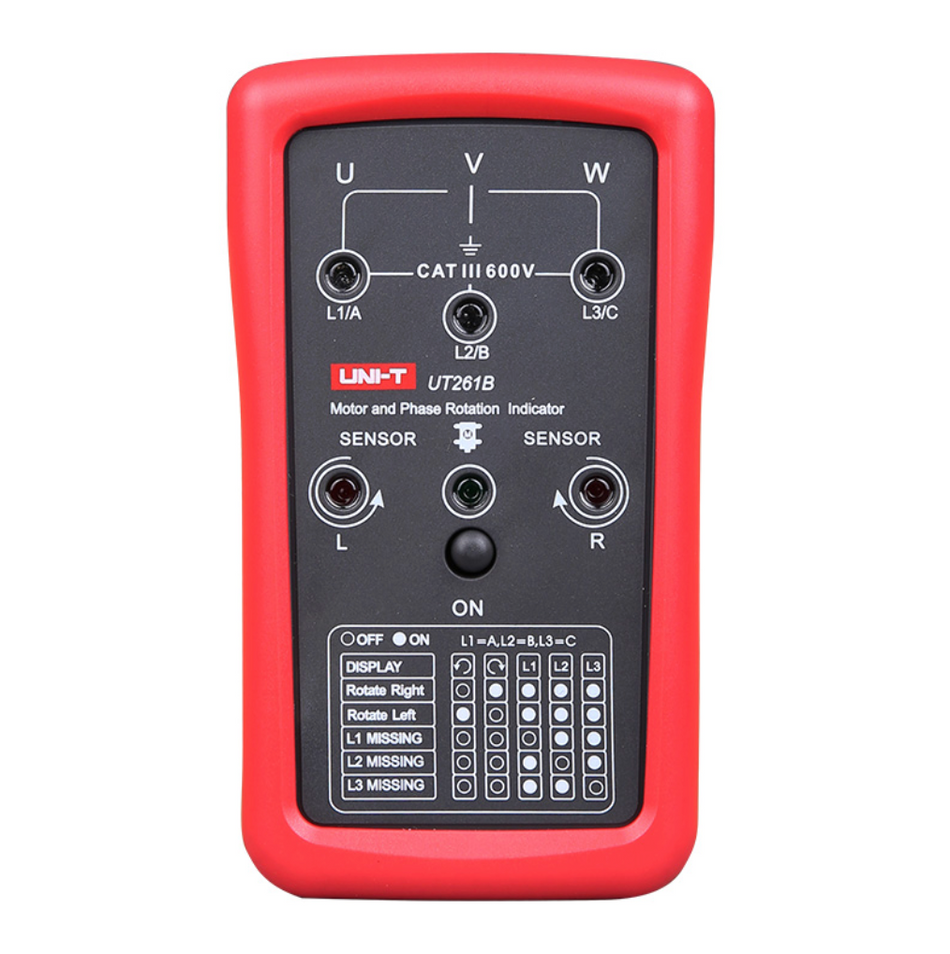 Uni-T 261A Phase Sequence Indicator – 40V-690V 3-Phase Rotation & Missing Phase Tester (UT261A) UNI-T