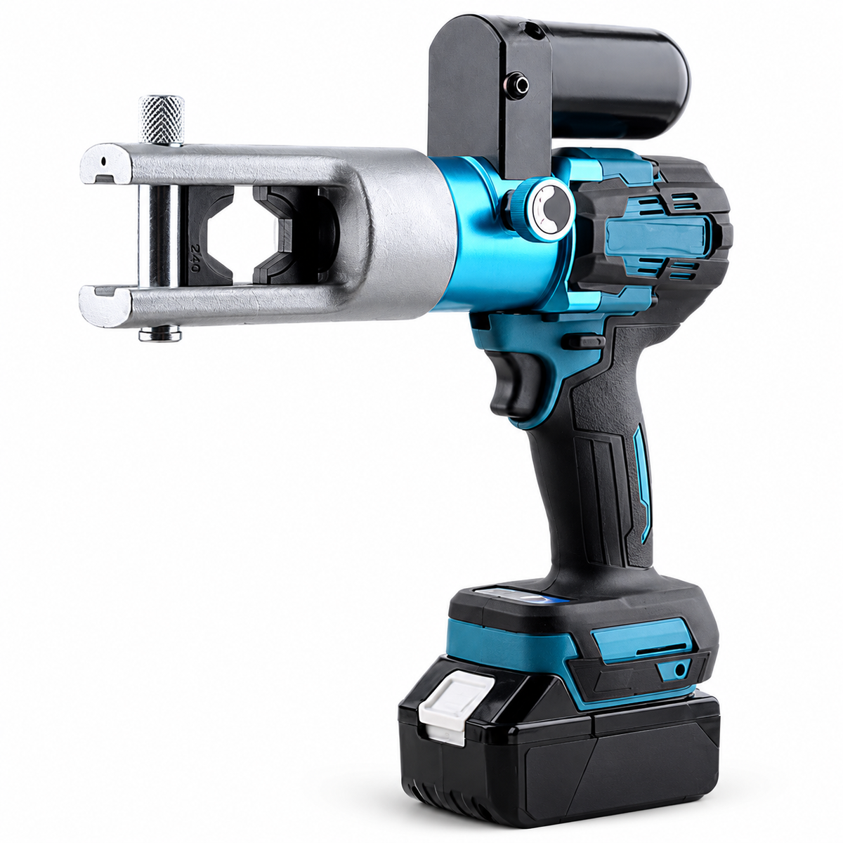 USU-QB-240 18V Cordless Rechargeable Hydraulic Crimping Tool 90KN (10-240mm²) with 2x 5.0Ah Batteries & 11 Crimping Dies OEM