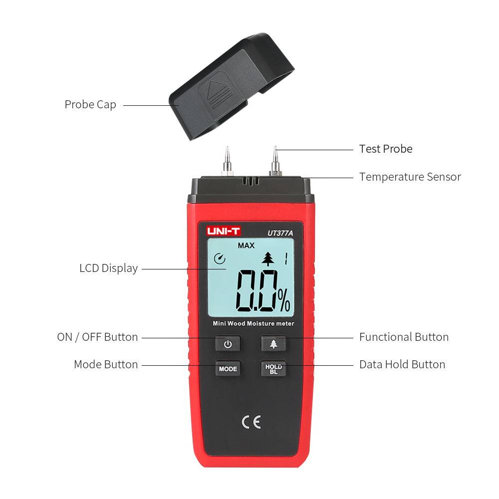 Uni-Trend UT377A Mini Moisture Meter Parts Breakdown