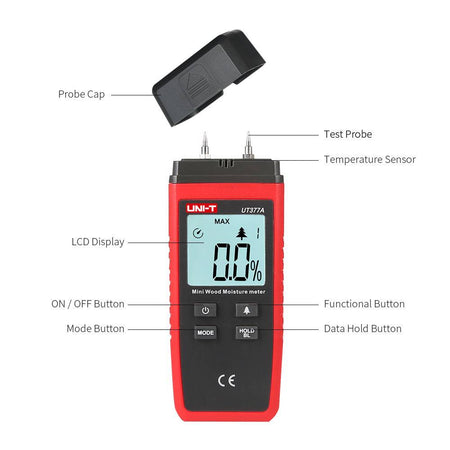 Uni-Trend UT377A Mini Moisture Meter Parts Breakdown