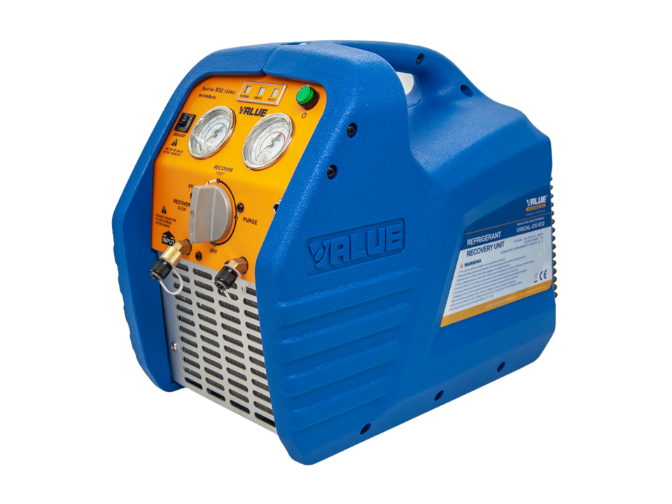Value VRR24LOS-R32 Refrigerant Recovery Unit | Twin Cylinder Oil-Free R32 R410A HVAC VALUE