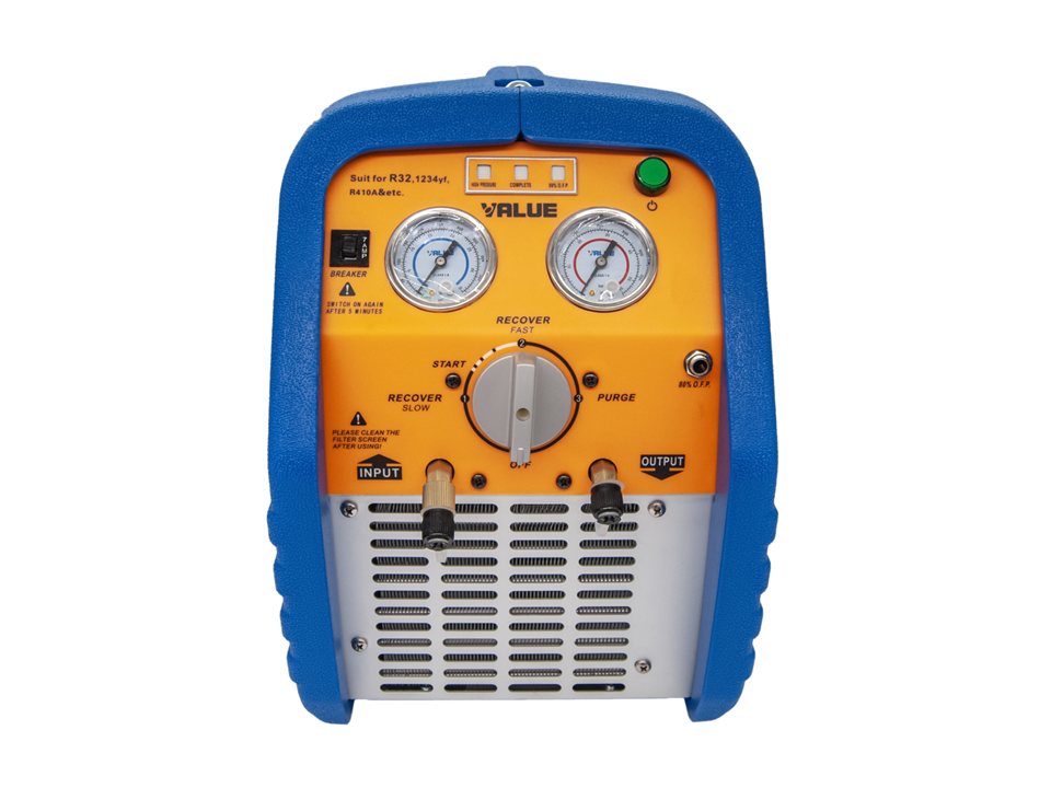 Value VRR24LOS-R32 Refrigerant Recovery Unit | Twin Cylinder Oil-Free R32 R410A HVAC VALUE