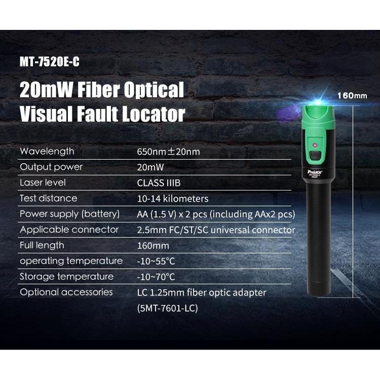 PRO'SKIT MT-7520E-C 20mW Fiber Optical Visual Fault Locator 3 Months Warranty PRO'SKIT