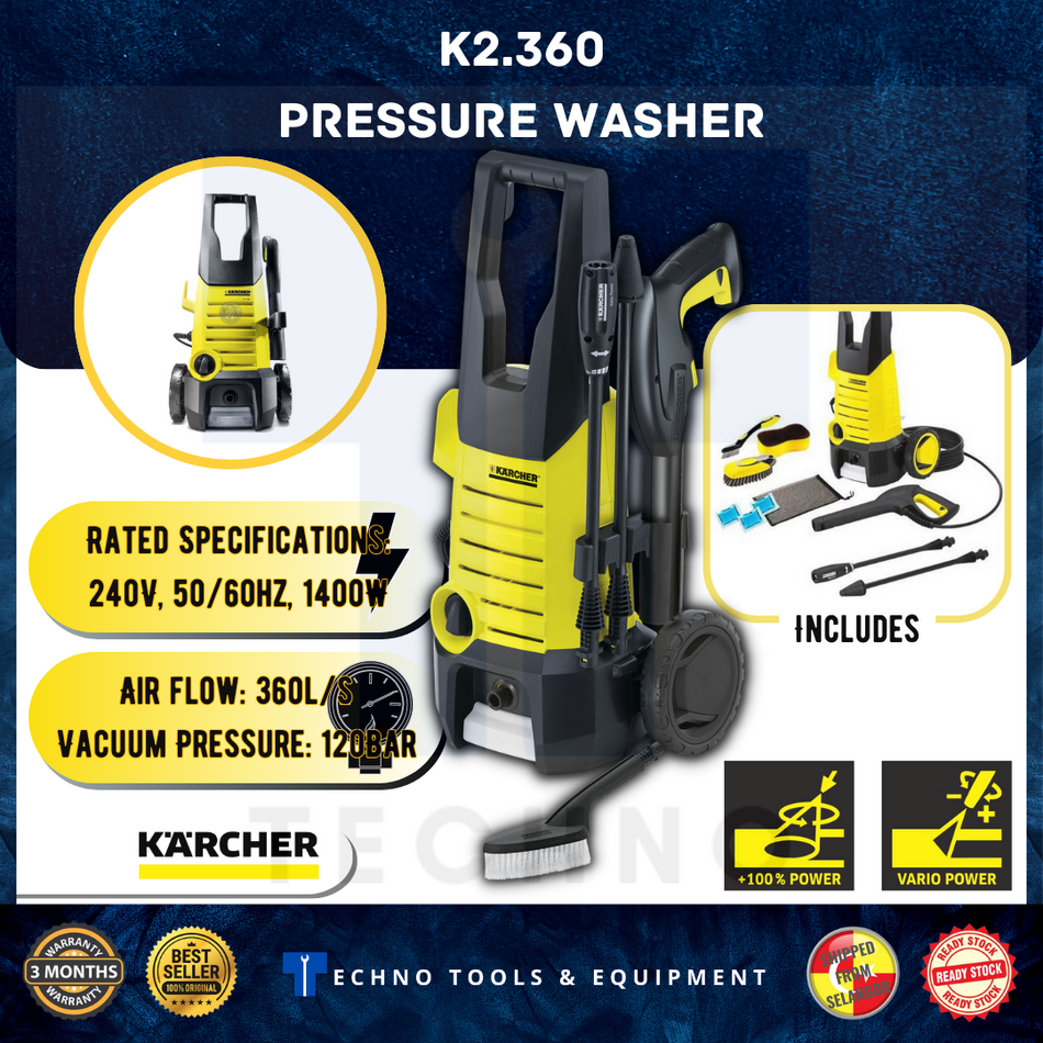 KARCHER PRESSURE WASHER K2.360 1400W For Garden Tools & Equipments