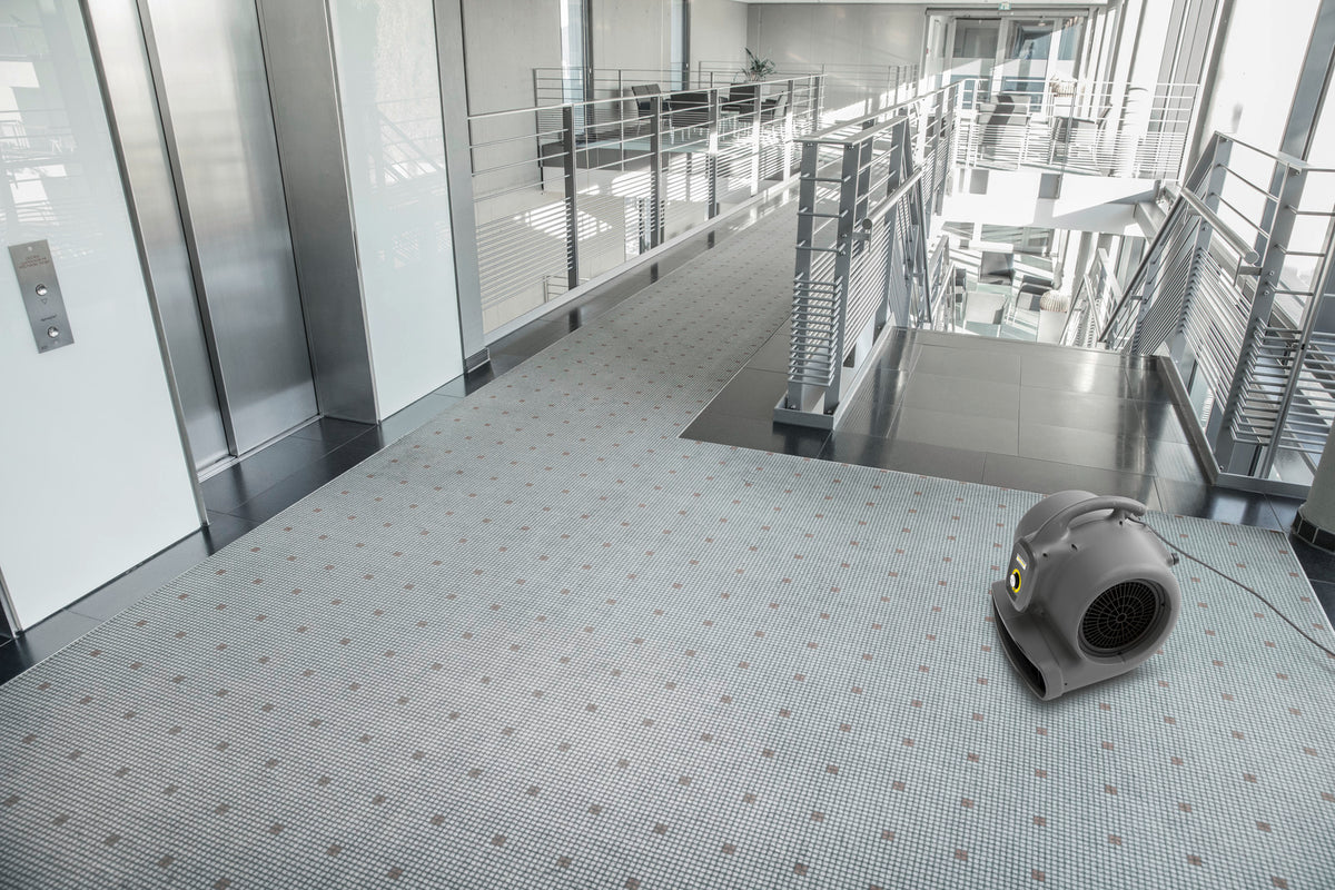 Karcher AB 45 Classic air blower in use after carpet cleaning