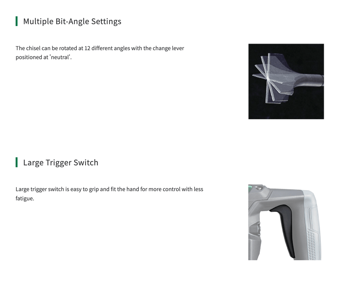HiKOKI DH40MC 40mm (1-9/16") Rotary Hammer | 1100W Power Tool HIKOKI