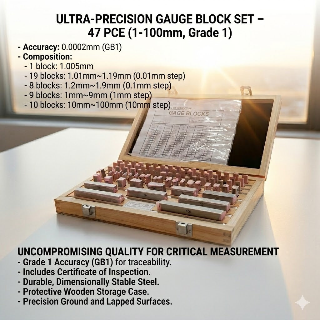 47 PCE Ultra-precision Gauge Block Set OB3385470 | 3 Months Warranty OEM