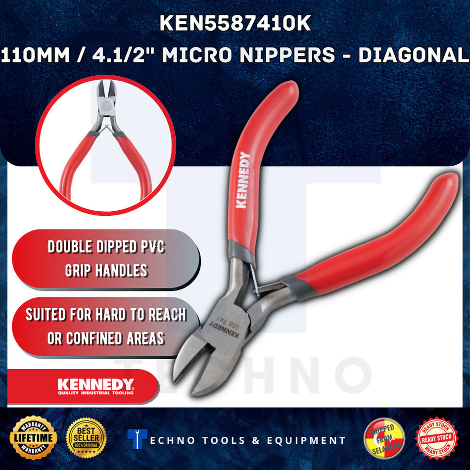 Kennedy KEN5587410K KEN5587430K KEN5587440K KEN5587450K KEN5587460K MICRO PLIER DIAGONAL BENT FLAT LONG NEEDLE